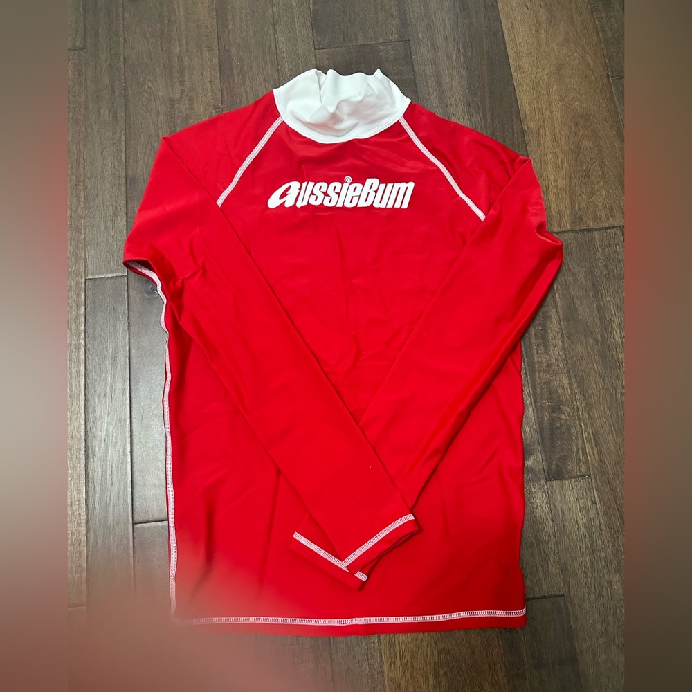 Aussiebum men’s rashguard spandex long sleeve surf swim shirt.